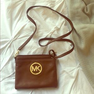 Michael Kors Brown Leather Crossbody